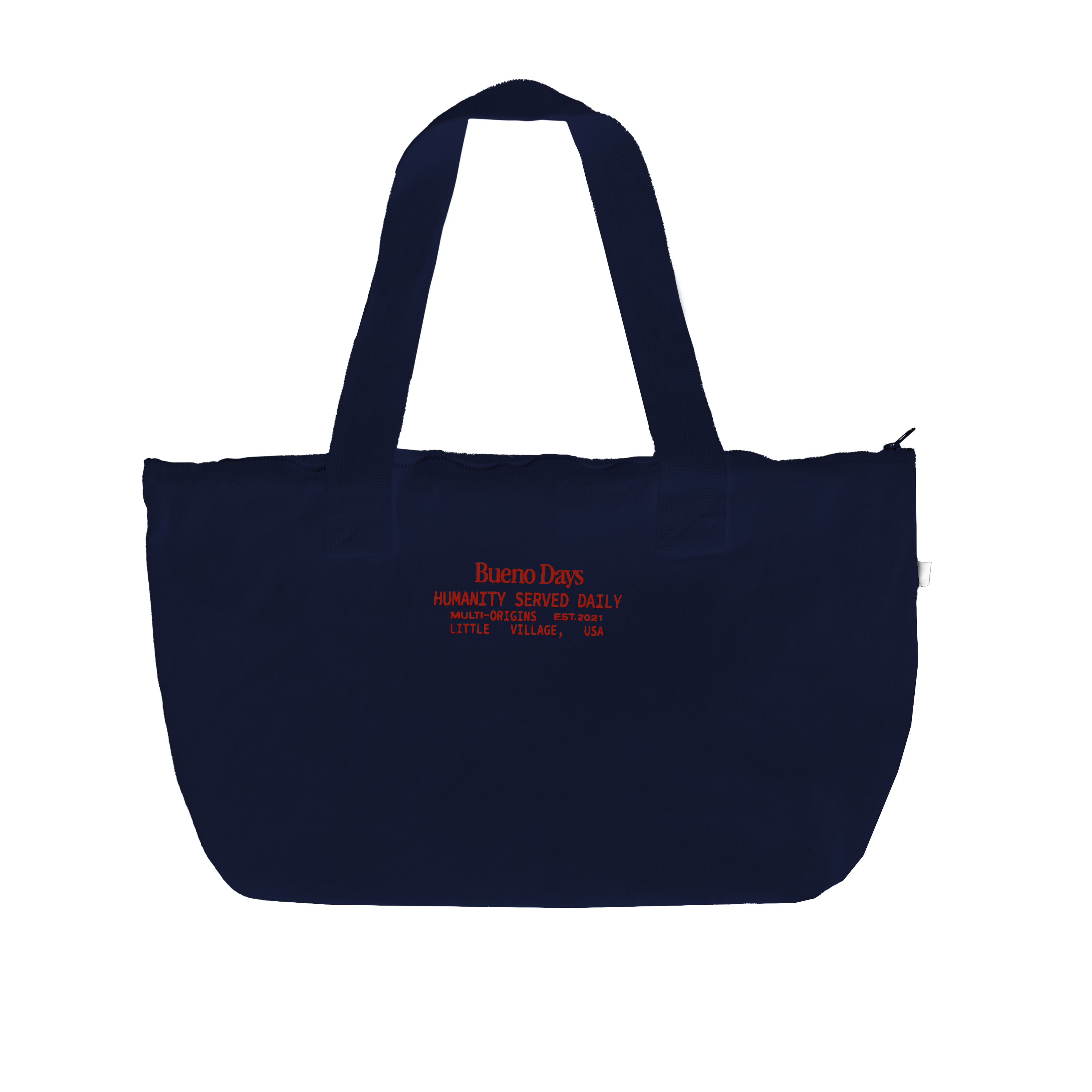Made Possible By Immigrants Zip Tote Bag – Navy – Bueno Days